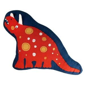 Company Kids Dinosaur Pillow 15" x 20" Throw Pillow Orange Blue Dino Theme